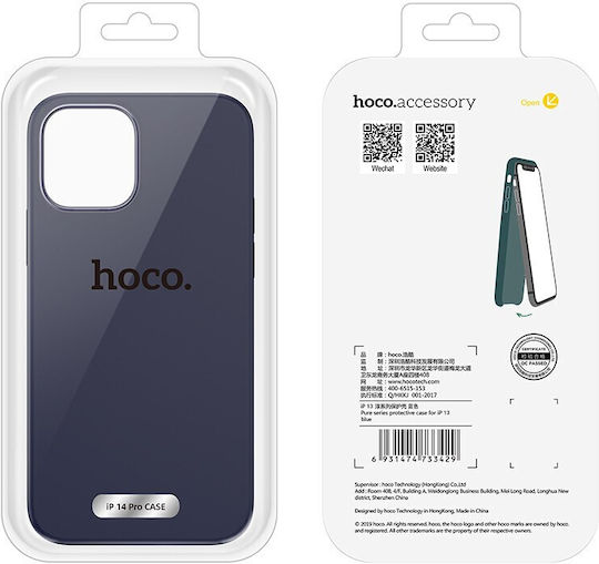 Hoco Pure Series Protective Back Cover Πλαστικό Μπλε (iPhone 14 Pro)