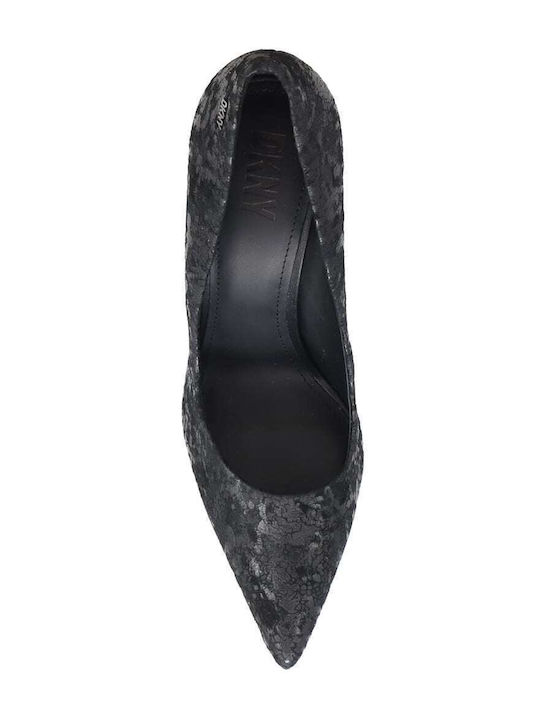 Leather Pointed Toe Stiletto Black High Heels Carisa