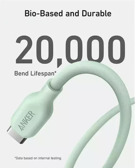 Anker Bio Braided USB-C to Lightning Cable 30W Πράσινο 1.8m (A80A2G61)