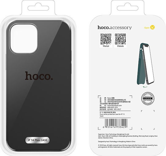 Hoco Pure Series Задна корица Пластмаса Черен (iPhone 14 Plus)
