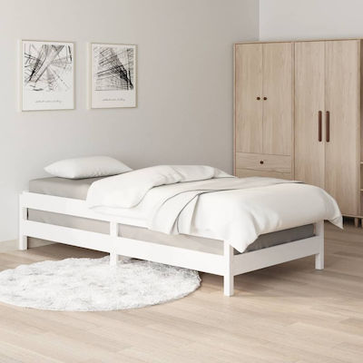 Bettunterlage aus Holz Weiß 90x190x22cm