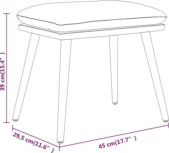 Υποπόδιο Επενδυμένο με Βελούδο Μπλε 45x29.5x39εκ.