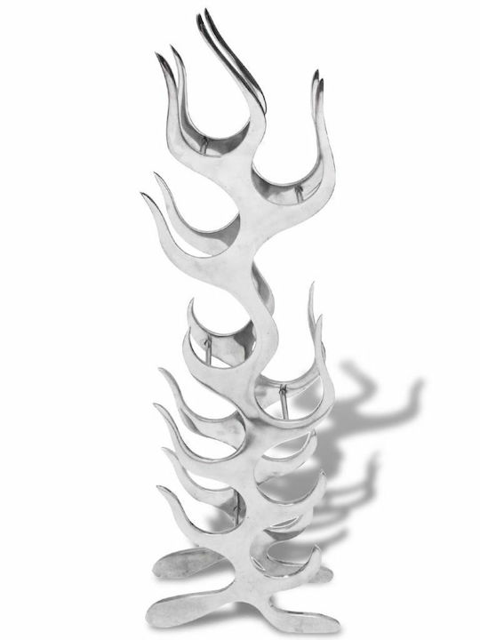 vidaXL Weinregal Flamme Metallisch Silber 243502