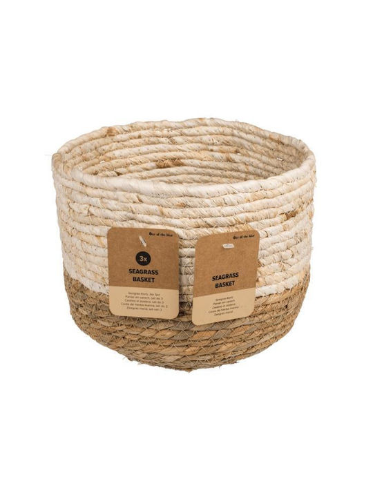 Next Set of Decorative Baskets Straw Brown 3pcs