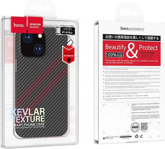 Hoco Slim Umschlag Rückseite Kunststoff Black / Red (iPhone 14 Plus)
