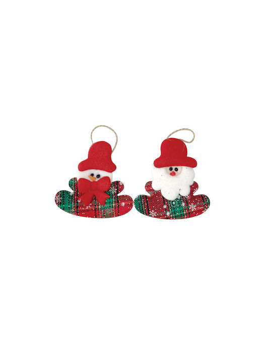 AGC Christmas Fabric Snowman Ornament Multicolour 10.5x10.5cm