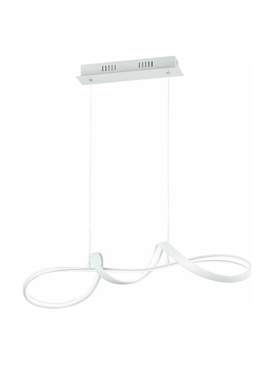 Trio Lighting Perugia Μοντέρνο Κρεμαστό Φωτιστικό Ράγα με Ενσωματωμένο LED σε Λευκό Χρώμα