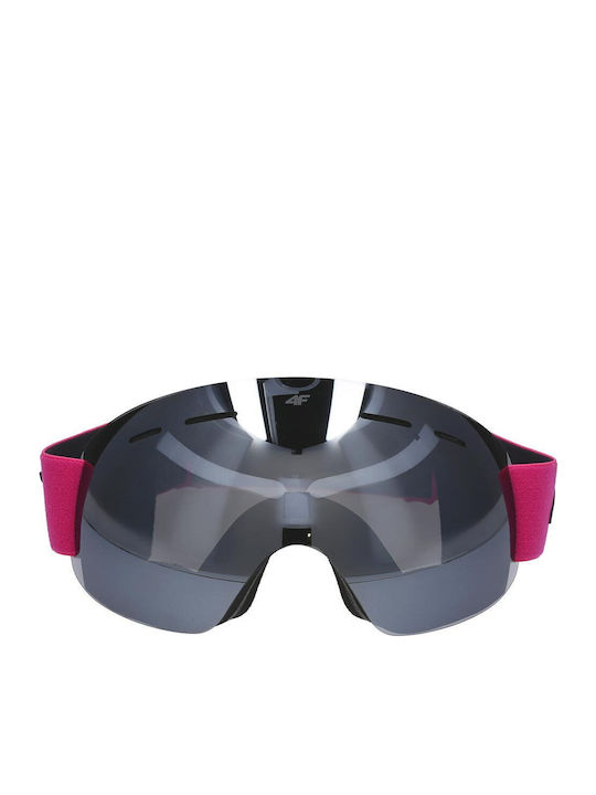 4F Ski & Snowboard Goggles Kids Pink with Lens in Gray Color