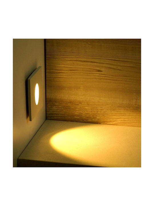 V-TAC Pătrat Metalic Spot Încorporat cu LED Integrat și Lumină Alb Cald Alb 8x8cm. 1buc