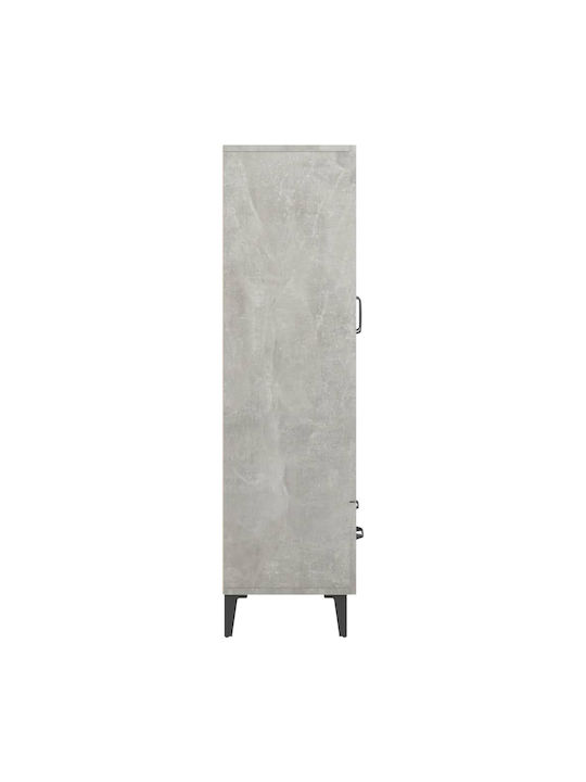 Living Room Display Cabinet Made of Particle Board with Grey Concrete Glass 70x31x115cm