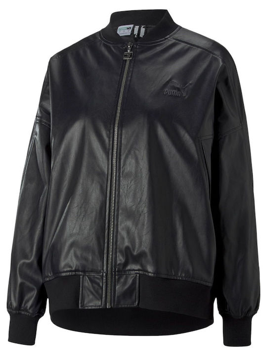 T7 Kurz Damen Bomberjacke Schwarz