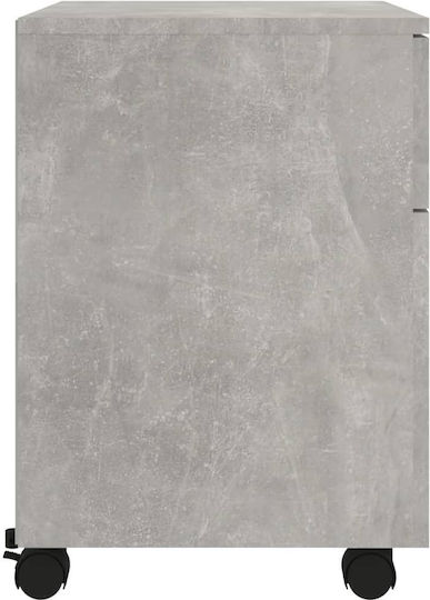 Cabinet De Birou Din Lemn Cu Roți Gri Beton 45x38x54cm