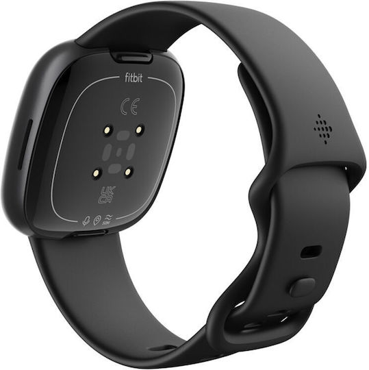 Fitbit Versa 4 Aluminium 41mm Αδιάβροχο Smartwatch με Παλμογράφο (Μαύρο)