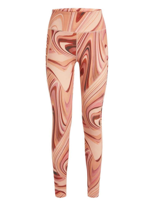 Women's Long Training Legging High Waisted Orange