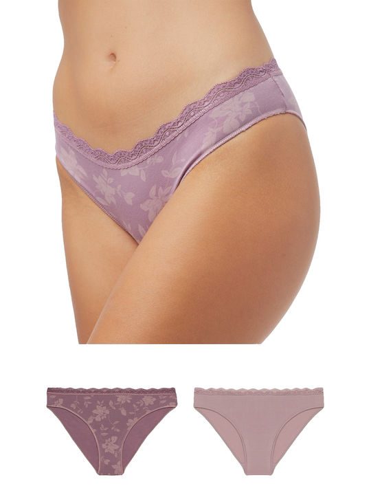 Minerva Women's Slip 2Pack Lilac/Purple