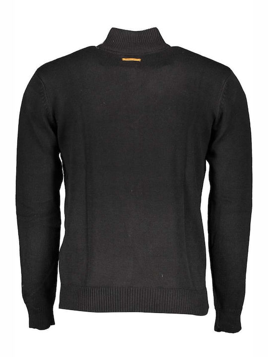 Gian Marco Venturi Michelangelo Men's Long Sleeve Sweater with Zipper Black