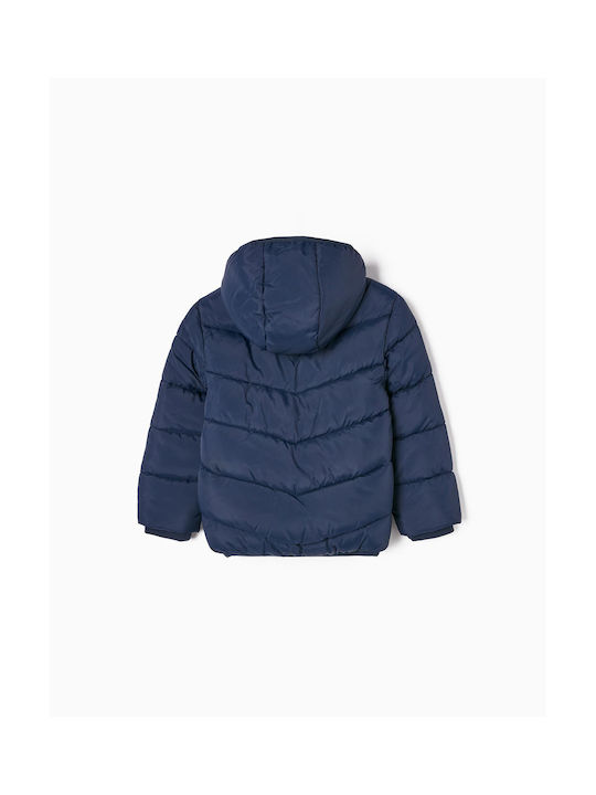 Zippy Kids Quilted Jacket short with Lining & Protection Hood Blue