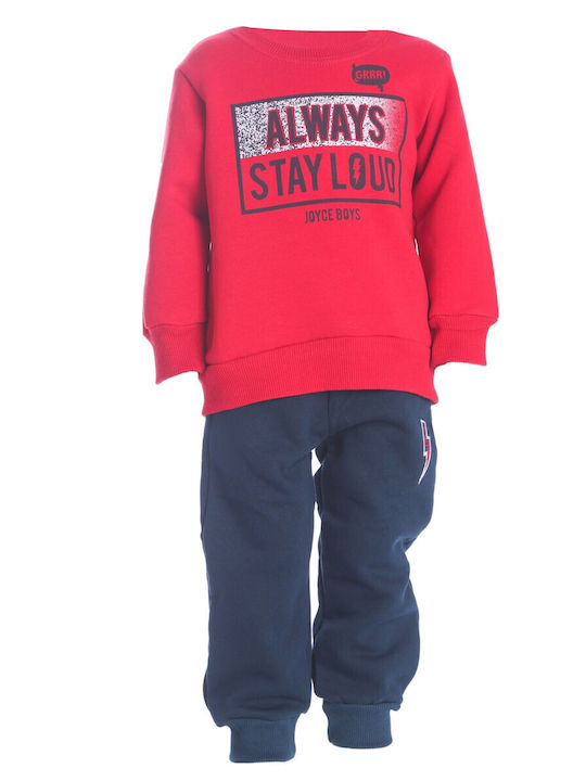 Joyce Kids Sweatpants Set Red 2pcs