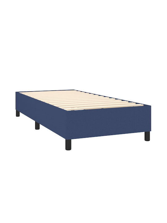 Mattress Bed Single Upholstered with Fabric Blue for Mattress 90x190cm