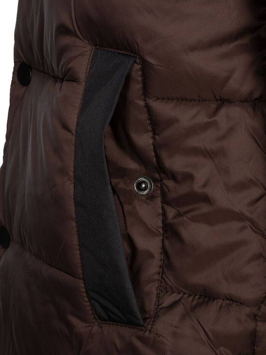Kids' Casual Jacket Short with Hood Brown