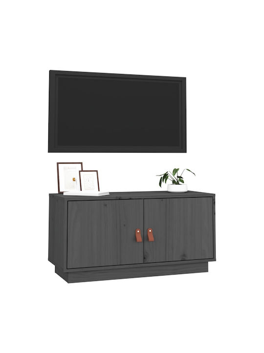 vidaXL TV-Ständer aus Massivholz Grau M80xT34xH40cm