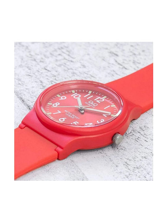 Q&Q Women's Watch with Red Rubber Strap