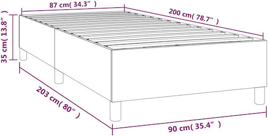 Bettunterlage Einzel mit Stoff Blau für die Matratze 90x200cm