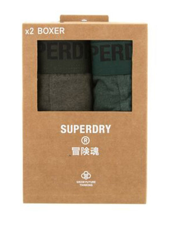 Superdry Boxeri pentru bărbați Marina / Kaki 2Pachet