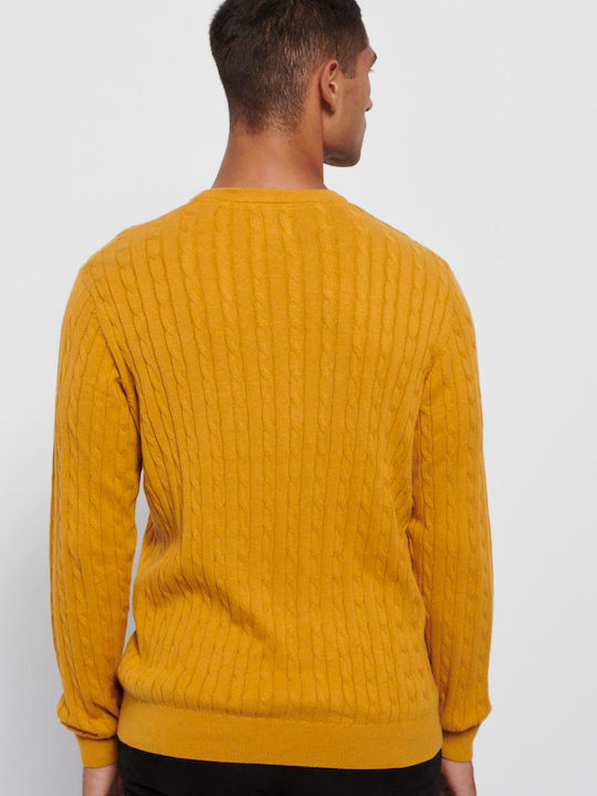 Funky Buddha Men's Long Sleeve Sweater Amber Yellow Mel