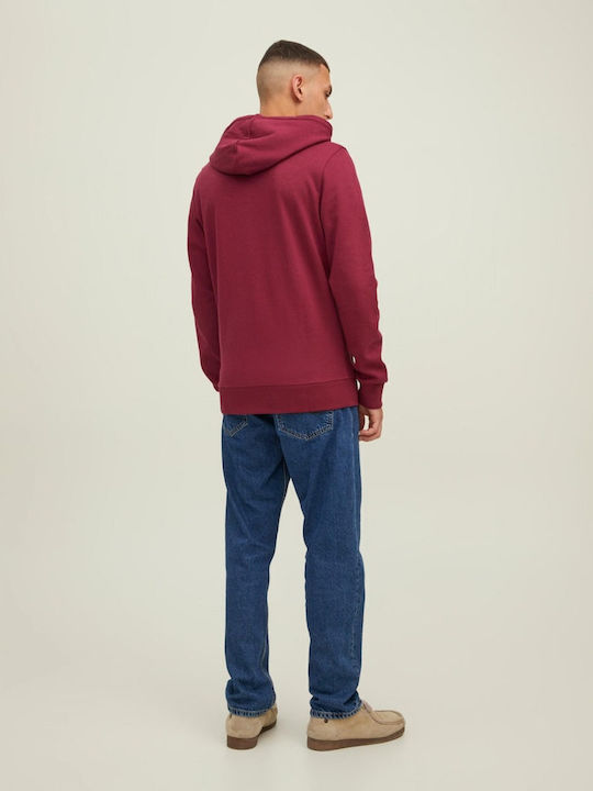 Sweatshirt with Hood Burgundy