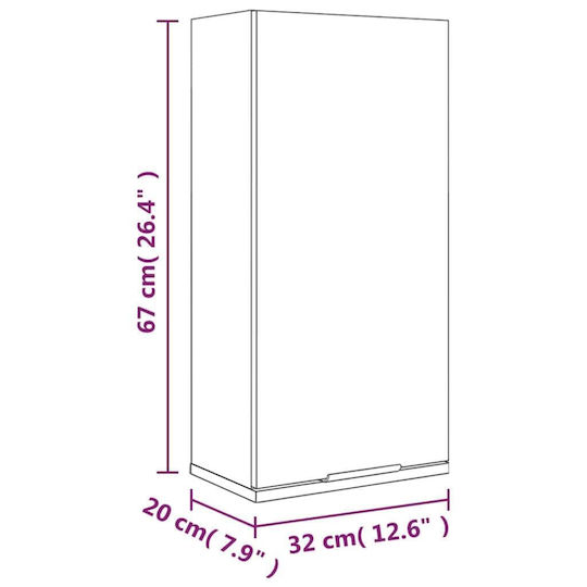 vidaXL Bathroom Cabinet L32xW20xH67cm Sonoma