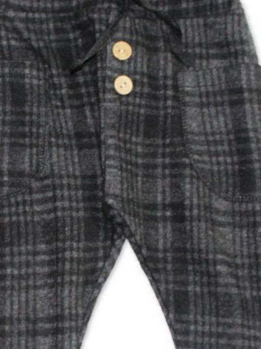 Baby boys' sweatpants plaid black (6-24 months)