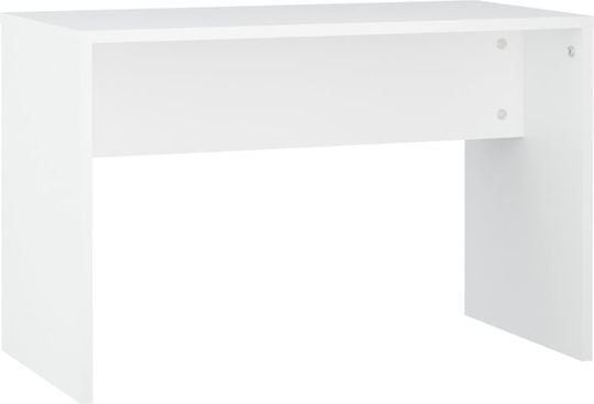 Floor-standing Makeup Dressing Table Bedroom Wooden White with Mirror and Stool 74.5x40x141cm