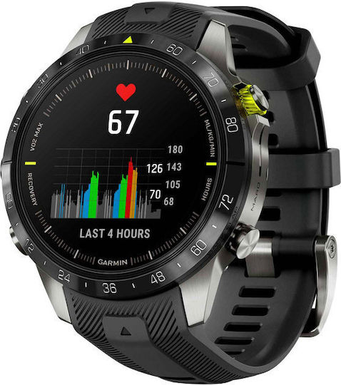 Garmin MARQ Athlete (Gen 2) Titanium 46mm Αδιάβροχο Smartwatch με Παλμογράφο (Μαύρο)