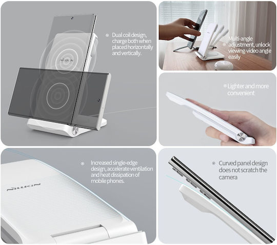 Nillkin Powertrio Ladegerät für Galaxy Buds, Airpods, Huawei Freebuds 4/Pro, Samsung Watch Weißς
