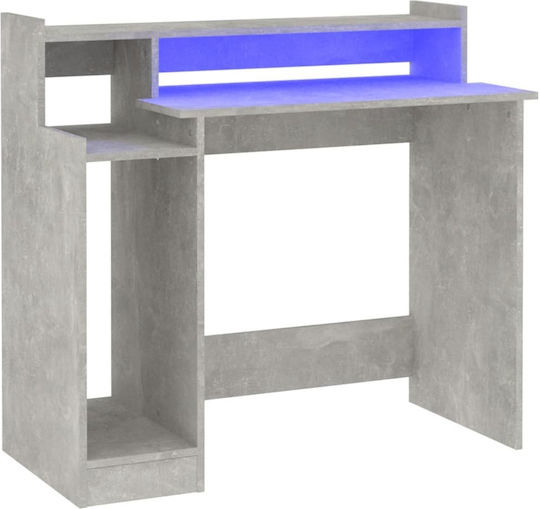 Computer Büro Holz Grey Concrete mit LED & USB-Anschlüssen 97x45x90cm