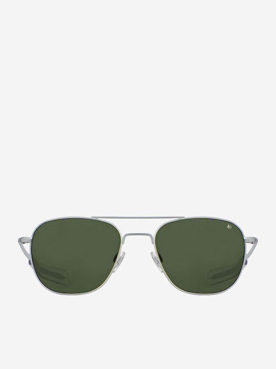 American Optical Original Pilot Men's Sunglasses with Metal Frame Silver Matte