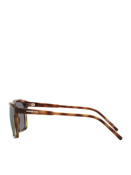 Herren Sonnenbrille mit Braun Schildkröte Kunststoff Gestell und Grün Spiegel Linse