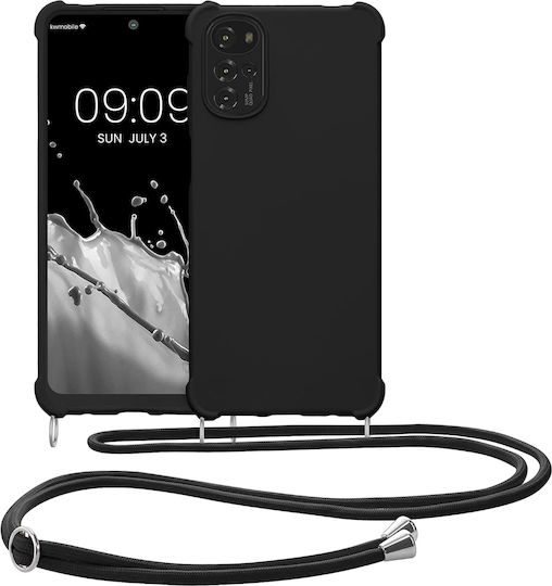KWmobile Matte Back Cover Silicon cu Curea Negru (Motorola Moto G22)