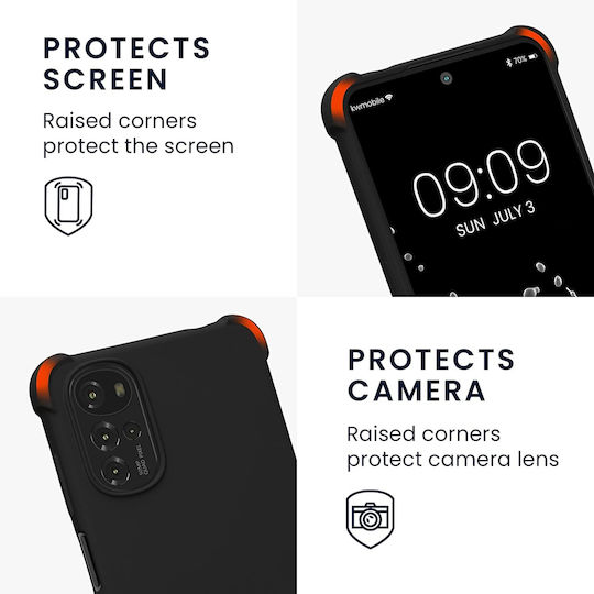 KWmobile Matte Back Cover Silicon cu Curea Negru (Motorola Moto G22)