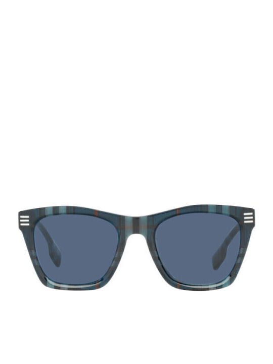 Burberry Men's Sunglasses with Multicolour Plastic Frame and Blue Lens BE4348 394780