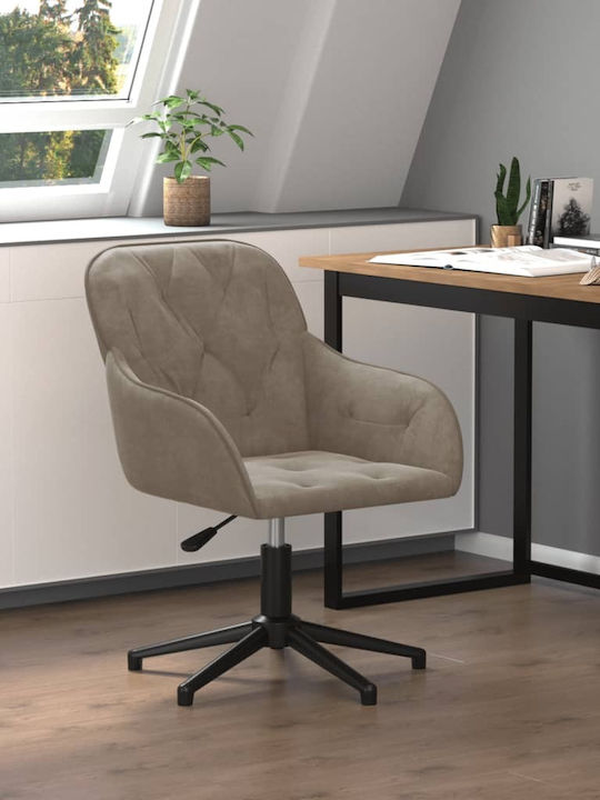 Swivel Visitor Chair with Arms Ανοιχτό Γκρι 56x61x72cm