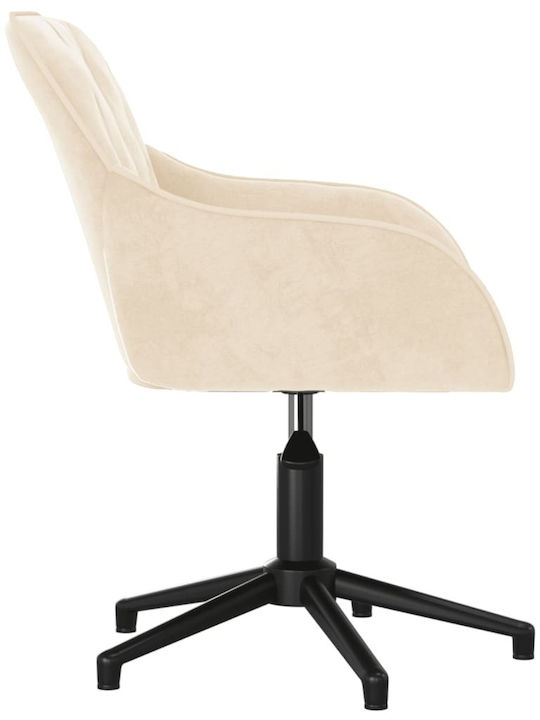 Rotativă Scaun Vizitator cu Brațe Cremă 56x61x72cm 1buc