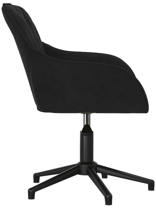 Swivel Visitor Chair with Arms Μαύρο 56x61x72cm
