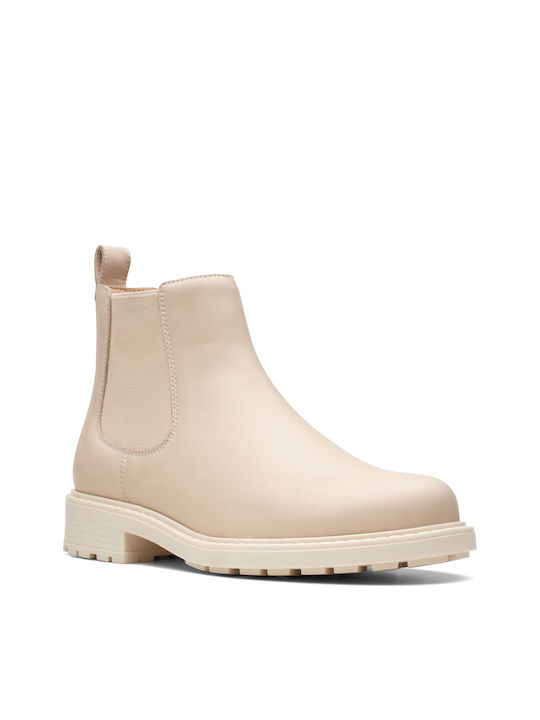 Clarks Leather Women's Chelsea Boots Beige