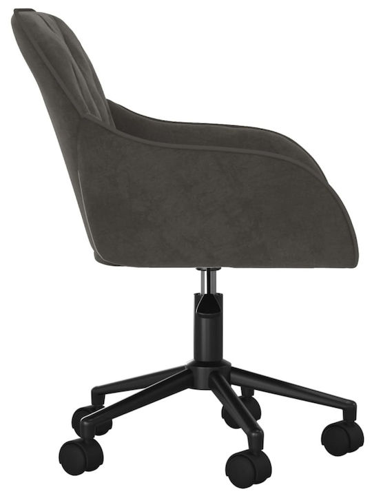 Swivel Visitor Chair with Arms & Wheels Σκούρο Γκρι 56x61x78cm 2pcs
