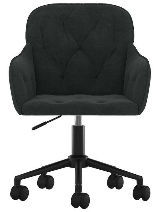 Swivel Visitor Chair with Arms & Wheels Μαύρο 56x61x78cm 2pcs