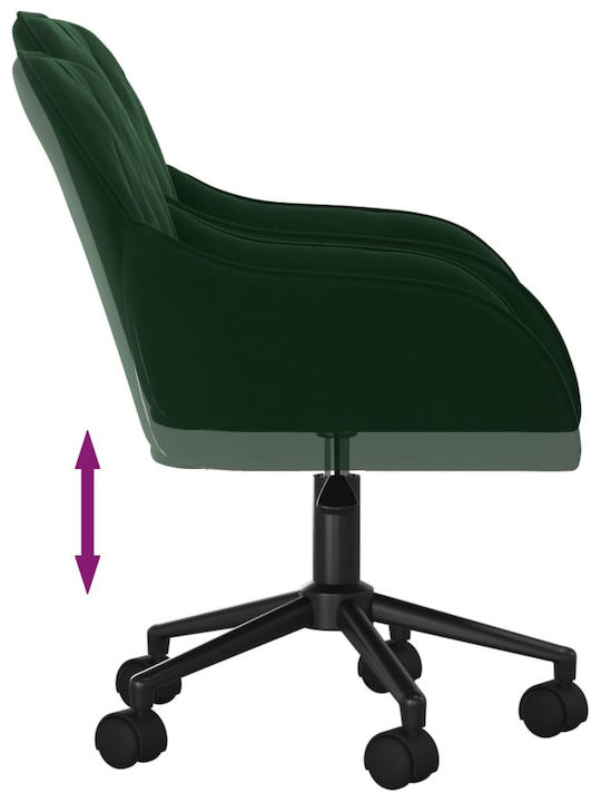 Rotativă Scaun Vizitator cu Brațe & Roți Dark Green 56x61x78cm 2buc