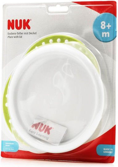 Nuk Baby Food Plate made of Plastic White Green/White