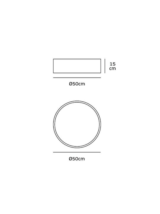 VK Lighting Ceiling Mount Light 50cm White with Socket E27